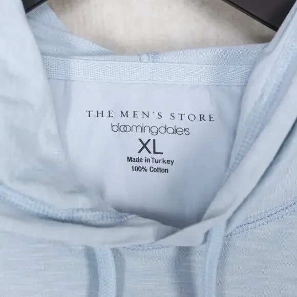 The Men's Store Cotton Slub Hoodie Celestialc Blue Size XL
